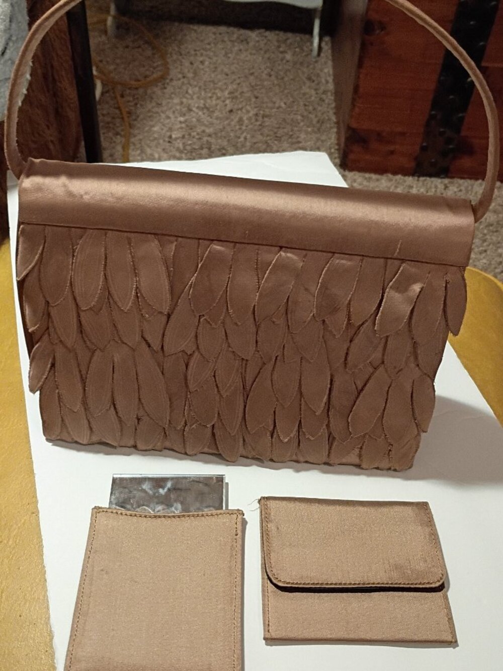 Vintage Satin Purse with mirror